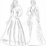 Prom Dress Coloring Page sketch template