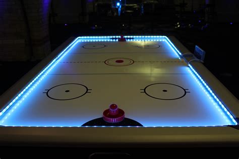 There are lots of LED colours to choose from so the Air Hockey Table with lights will fit in ...