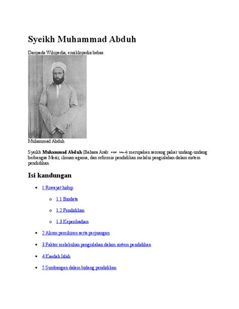 (DOC) Syeikh Muhammad Abduh | Muhammad Nurcholis - Academia.edu