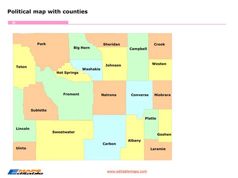 Wyoming county map - Editable PowerPoint Maps