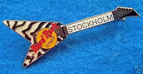 STOCKHOLM STAFF ENAMEL RANDY RHOADS SHARK FIN FV GUITAR Hard Rock Cafe PIN LE100 $49.99 - PicClick