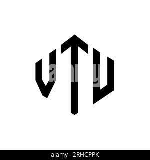 VTU letter logo design with polygon shape. VTU polygon and cube shape ...