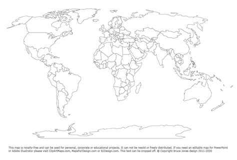 Blank World Map With Countries Printable