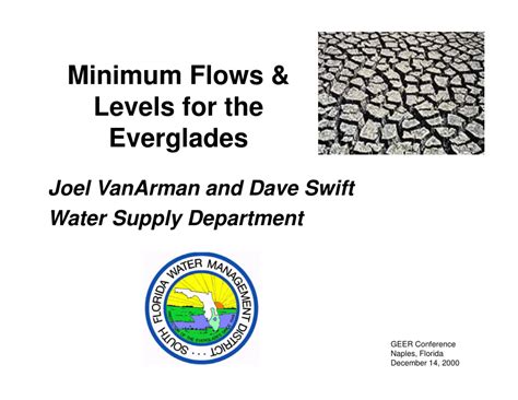 (PDF) Establishing Minimum Water Levels for the Everglades