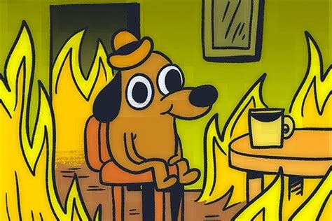 Create meme "dog in the burning house, a dog in a fire meme this is fine" - Pictures - Meme ...