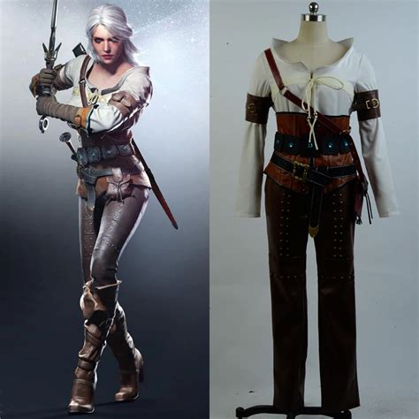 The Witcher 3 Cosplay Costume Wild Hunt Ciri Cirilla Fiona Elen Cosplay ...