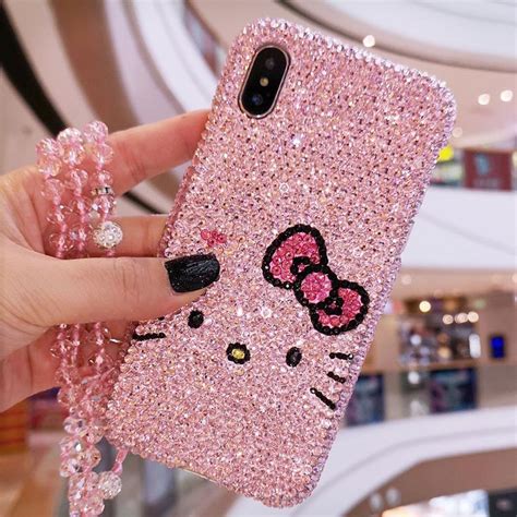 Pinky Luxury Bling Crystal Hello Kitty Diamond iPhone Case - iPhone Cases For iphone X XS Max XR ...