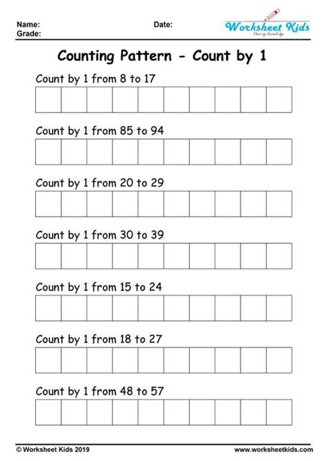 Free Printable Skip Counting Worksheets 1-10 | Grade K-3 Math Practice