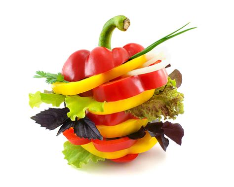 Picture Food Vegetables Bell pepper Sliced food White background