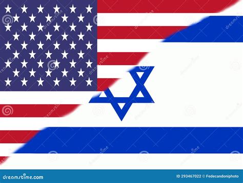 American and Israeli Flags Joined Together To Form a Single Flag Stock ...