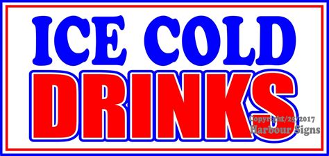 Ice Cold Drinks Food Concession Vinyl Decal Sticker - Harbour Signs