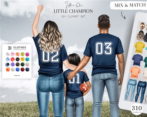 NFL Clip art, American Football Family Clipart, Team Creator - Svetlana Kleine