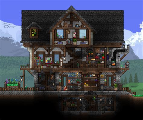 Pre modern house... Or something like this. xD : Terraria | Terraria house, Terraria house ...