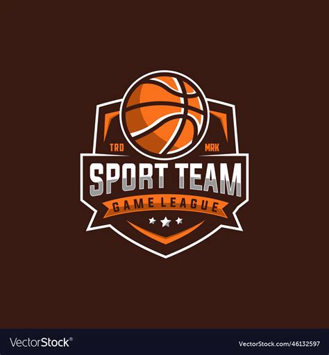 Basketball sport badge graphic template Royalty Free Vector