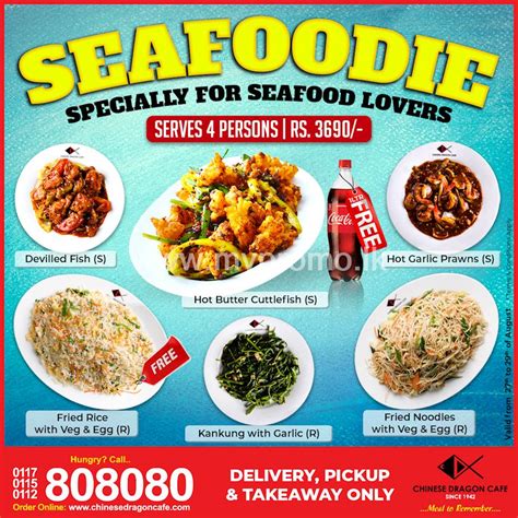 Ultimate Seafood Feast with Seafoodie (Rs.3690/ for 4) at Chinese Dragon Cafe!