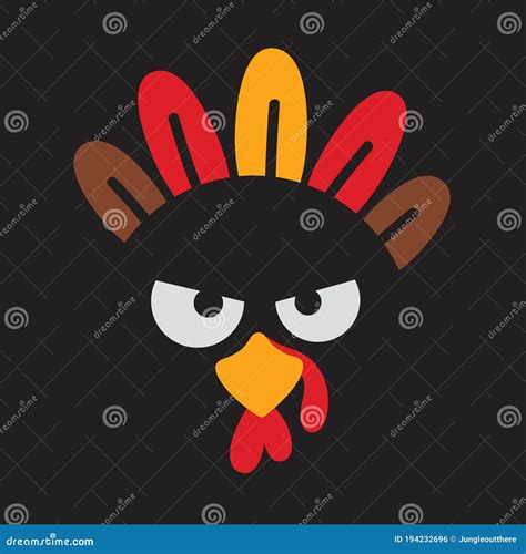 Angry Funny Turkey Face Vector Illustration Stock Vector - Illustration of upset, design: 194232696