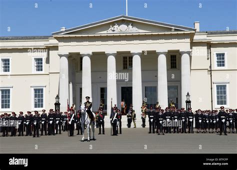 The Colonel leads officer cadets at the Passing Out Parade at Sandhurst ...