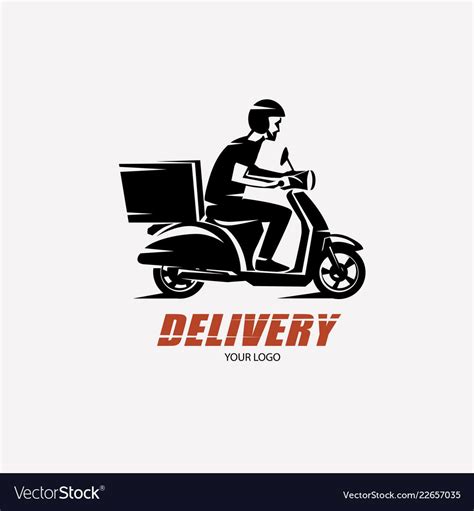 Scooter delivery silhouette logo template vector image on VectorStock in 2024 | Logo templates ...