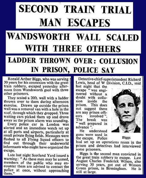 8th July 1965 - Ronnie Biggs escapes from Wandsworth Prison | The great ...