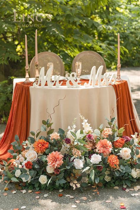 Terracotta Head Table Wedding Reception - Rustic Wedding ideas - Vintage Wedding Decor | Head ...