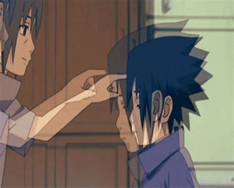 Uchiha Itachi Head Touch Poke Sasuke GIF | GIFDB.com