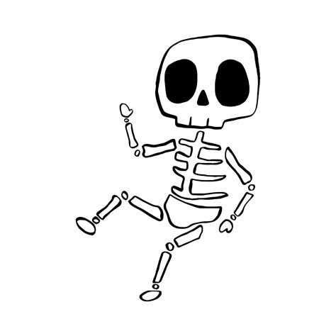 Vector illustration of Halloween Skeleton cartoon line on white ...