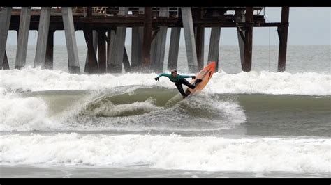 Surfing Jacksonville Beach Pier [Florida] 02.07.2022 - YouTube