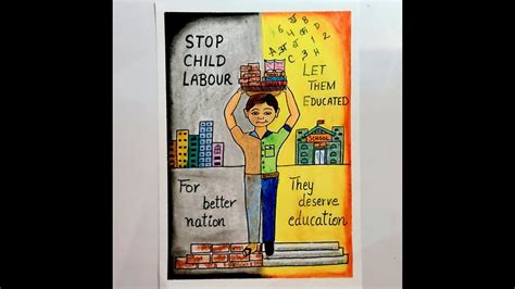 How to draw"Stop Child labor" poster drawing step by step for art ...