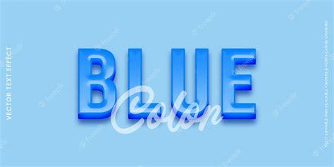 Premium Vector | Blue text color vector text effect