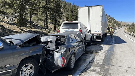 Four vehicle crash causes traffic backup on eastbound I-80 near Nevada ...