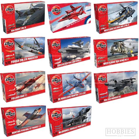 Airfix 1:72 Model Kits Aircraft Planes Vulcan Harrier Hawk Folland ...