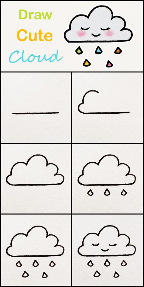 Learn how to draw a cute Cloud step by step ♥ very simple tutorial # ...