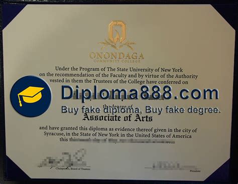 Get Onondaga Community College diploma, Buy fake OCC degree.