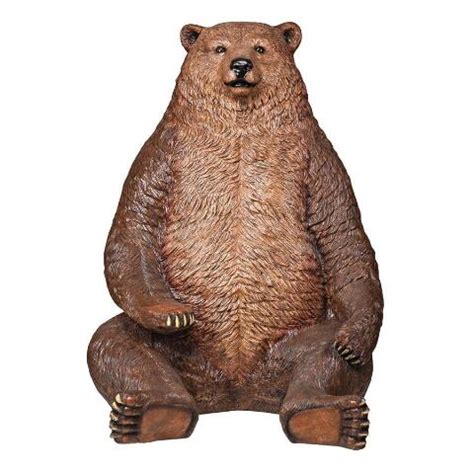 Oversized Brown Bear Statue with Paw Seat