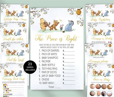 Honey Baby Shower Gamesclassic Winnie the Pooh Baby - Etsy