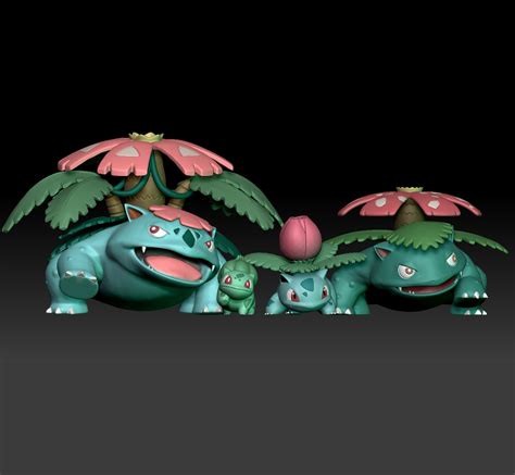 STL-Datei Pokemon Bulbasaur Ivysaur Venusaur Mega Evolution 3D-Druck ...