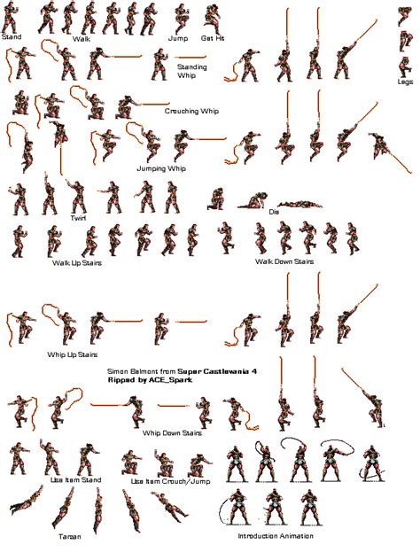 Simon Belmont - Sprite Database | Sprite database, Belmont, Simon
