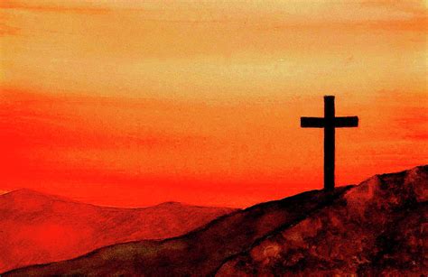 Cross at Sunset Painting by Michael Vigliotti | Pixels