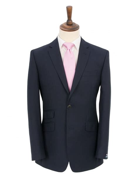 Navy Sharkskin Pure New Wool Suit Jacket