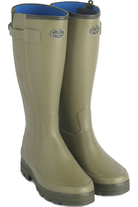 Le Chameau Womens Wellies Chasseur Neoprene Lined Vert Vierzon | Wellies | The Drill Shed | The ...