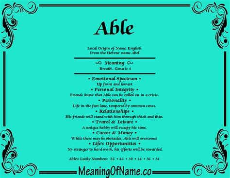 Able - Meaning of Name