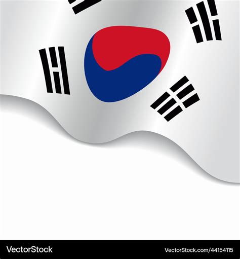 South korean flag wavy abstract background Vector Image