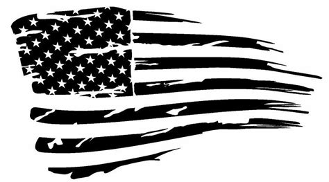 Tattered American Flag Distressed Vinyl Decal Sticker | Ripped Torn USA ...