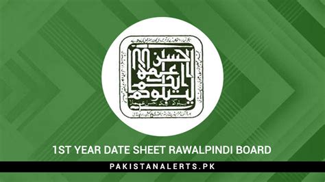 1st Year Date Sheet 2024 Rawalpindi Board