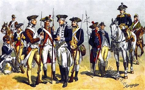 American War of Independence. American uniforms (1775–1783).