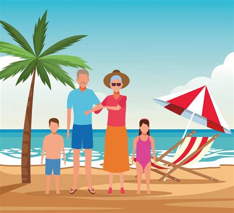 vacation on the beach family 657323 Vector Art at Vecteezy