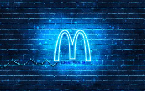 Download wallpapers McDonalds blue logo, 4k, blue brickwall, McDonalds logo, brands, McDonalds ...