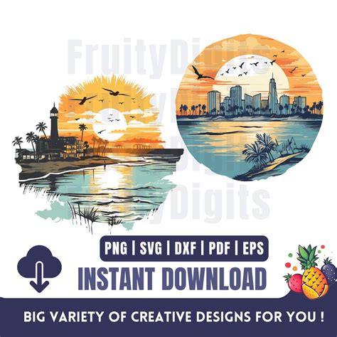 Cityscape Illustration Digital Art of Hand Drawn Sunset Graphic ...