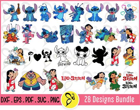 Lilo And Stitch Svg File Design Dxf Pdf Vector Format Cricut Iron On ...