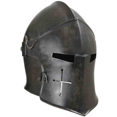 Epic Dark Visored Barbuta Helmet - MCI-2429 - Medieval Collectibles